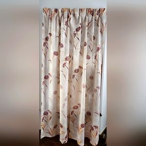 1980s floral pinch pleat drapes 1 pair.